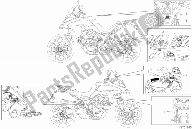 Todas las partes para Etiqueta, Advertencia de Ducati Multistrada 950 Touring 2018